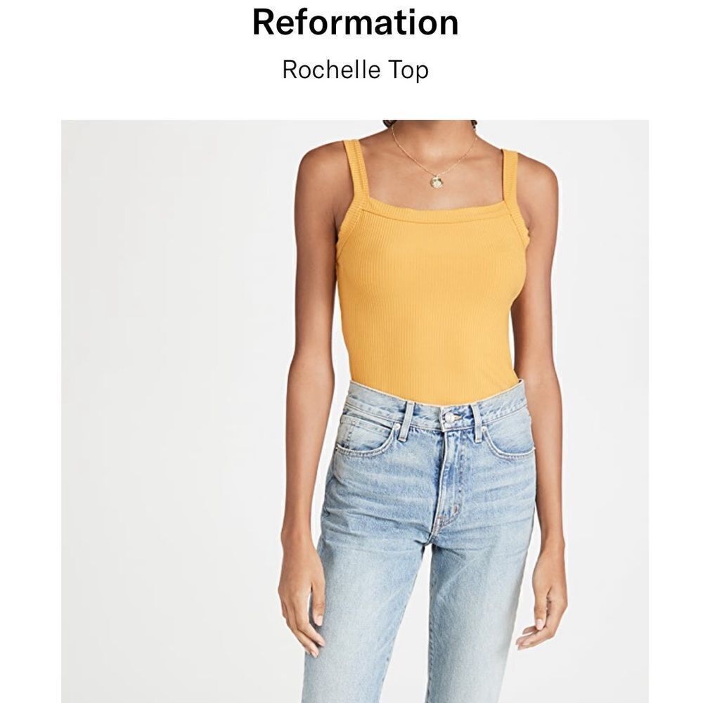 Reformation Rochelle Size Lg  NWT OCHRE color (mustard) Brat Girl Summer - Picture 3 of 10